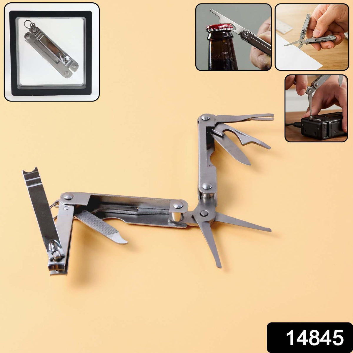 Stainless Steel 8-in-1 Multipurpose Pocket Tool Kit