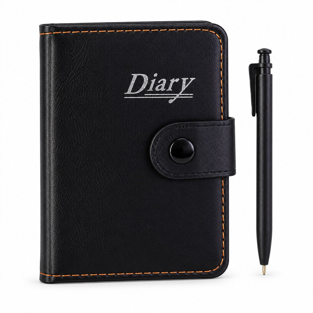 Lined Pocket Notebook Diary With Pen And Snap Closure (1 Pc 12 X 8 Cm)