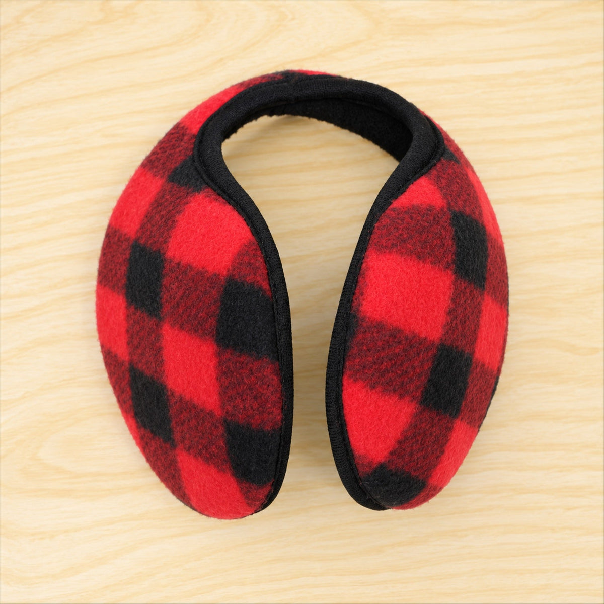Check Pattern Winter Warm Ear Muffs With Behind Neck Band For Daily Use (1 Pc)